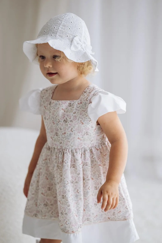 Jamiks kapelusz dziecięcy bawełniany CANDELLINA biały CANDELLINA.N.g.JLI137.G