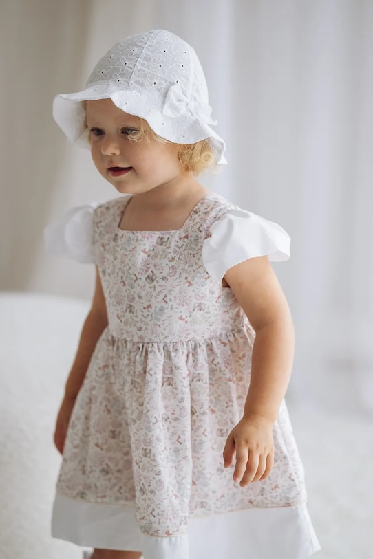 Jamiks kapelusz dziecięcy bawełniany CANDELLINA biały CANDELLINA.N.g.JLI137.G