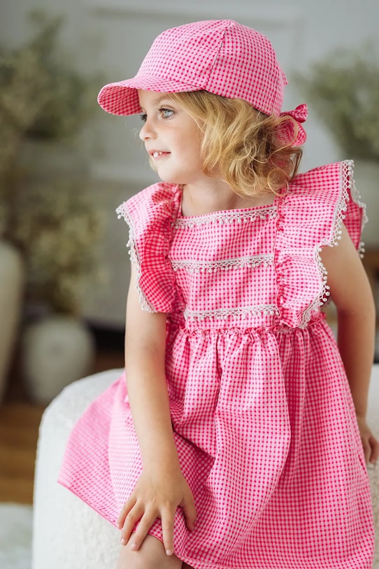 Jamiks шапка с козирка за деца от памук CANDERELLA розов CANDERELLA.N.g.JLI080.G