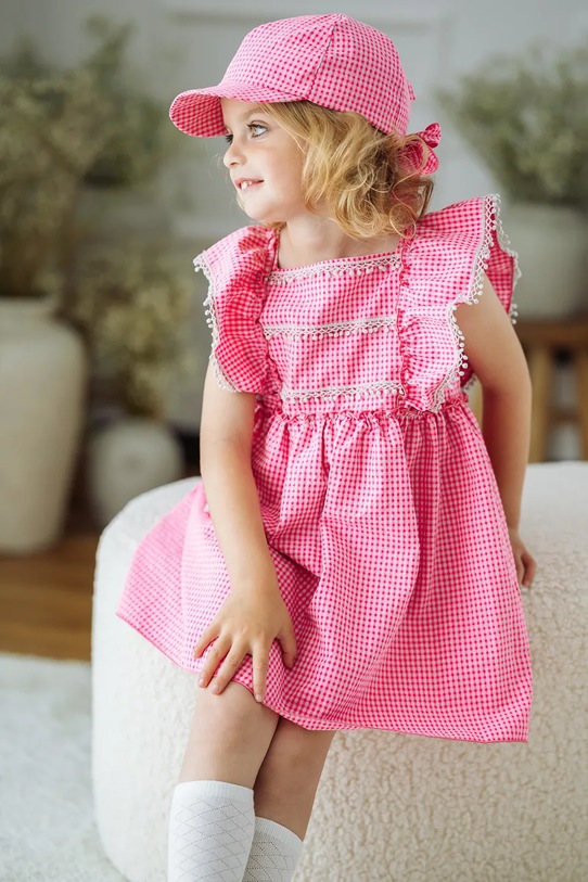 Момиче Jamiks шапка с козирка за деца от памук CANDERELLA CANDERELLA.N.g.JLI080.G розов