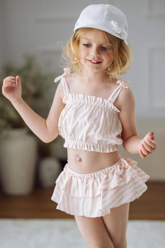 Jamiks Καπέλο με γείσο βρεφικό βαμβακερό CHISPITA CHISPITA.Na.gl.JLI099.G λευκό