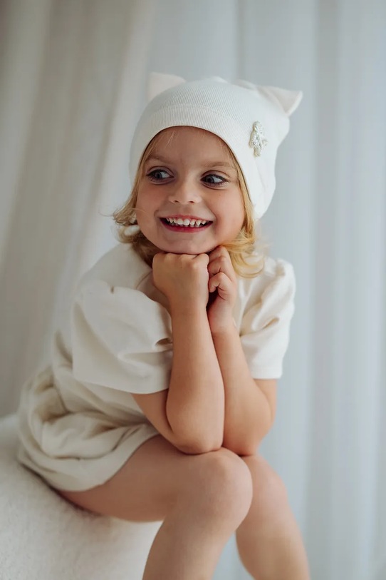 Jamiks czapka dziecięca FELIMA FELIMA.Nak.glo.JWI115.G beżowy SS26