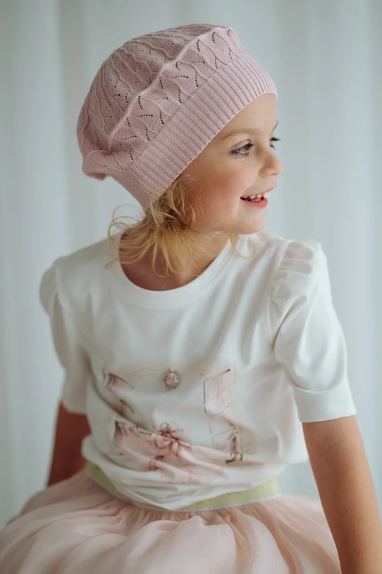 Dziewczynka Jamiks beret dziecięcy HELENE HELENE.Nak.glo.JWI092.G różowy