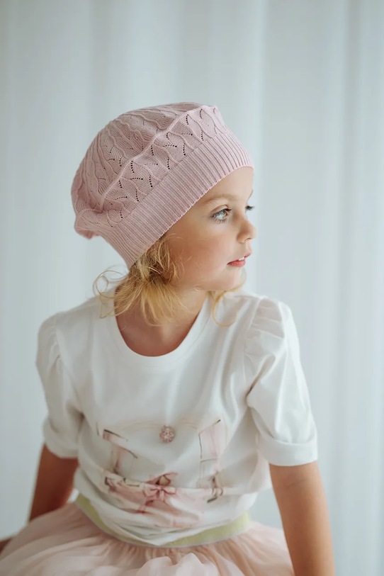 Jamiks beret dziecięcy HELENE HELENE.Nak.glo.JWI092.G różowy