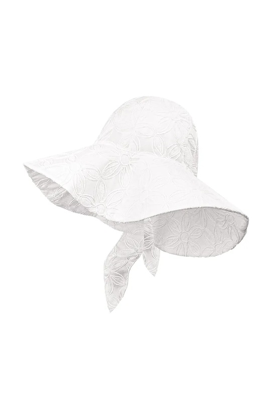 Jamiks kapelusz z szerokim rondem dziecięcy bawełniany IRMA biały IRMA.Nakr.glow.JLI119.G