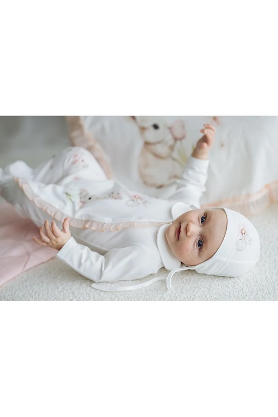 Dziewczynka Jamiks czapka dziecięca bawełniana KELMA KELMA.Nakr.glo.JWI095.G biały