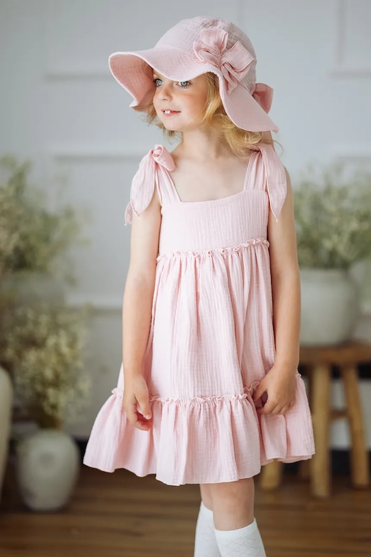 Dievča Jamiks klobúk so širokým okrajom detský bavlnený MILOA MILOA.or.Na.gl.JLI101.G ružová