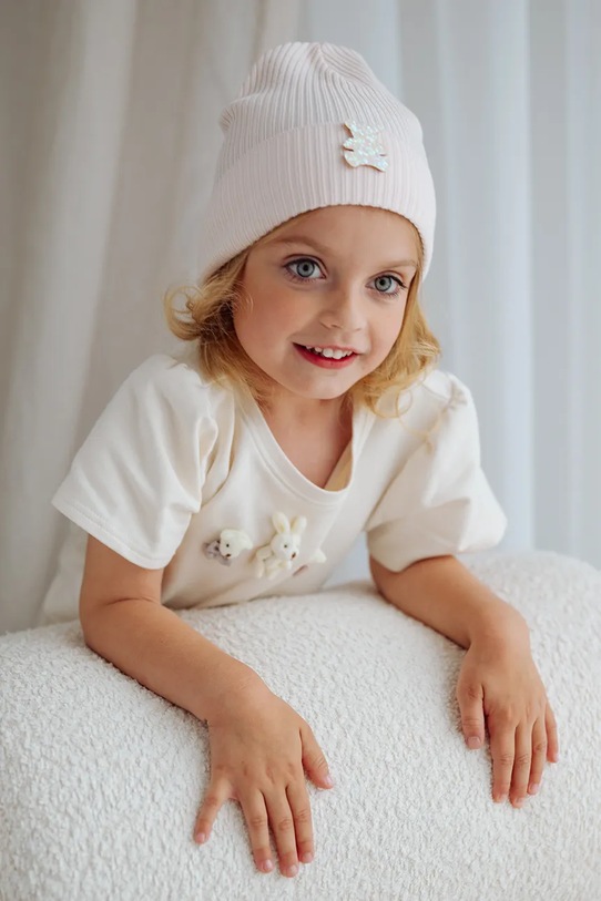 Jamiks czapka beanie dziecięca MINTTA różowy MINTTA.Nak.glo.JWI025.G