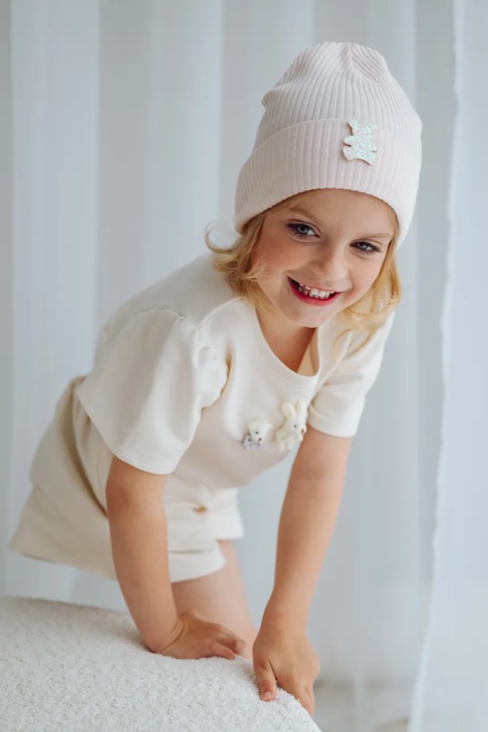 Jamiks czapka beanie dziecięca MINTTA różowy MINTTA.Nak.glo.JWI025.G