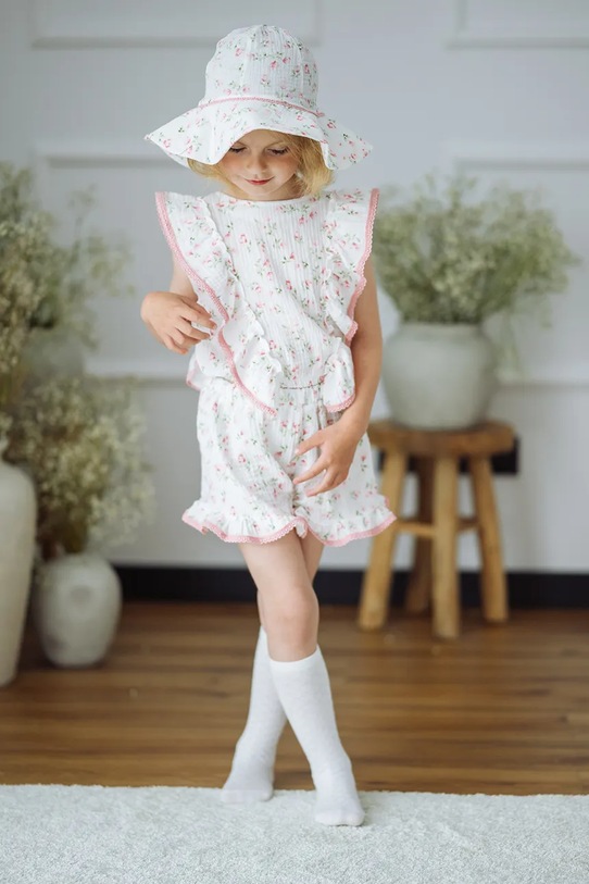 Jamiks kapelusz z szerokim rondem dziecięcy bawełniany NOKKA beżowy NOKKA.o.Na.glo.JLI102.G