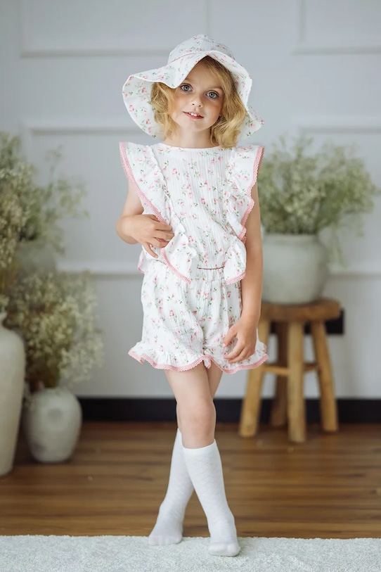 Jamiks kapelusz z szerokim rondem dziecięcy bawełniany NOKKA NOKKA.o.Na.glo.JLI102.G beżowy