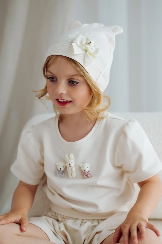 Jamiks czapka beanie dziecięca PELUNA beżowy PELUNA.Nak.glo.JWI112.G