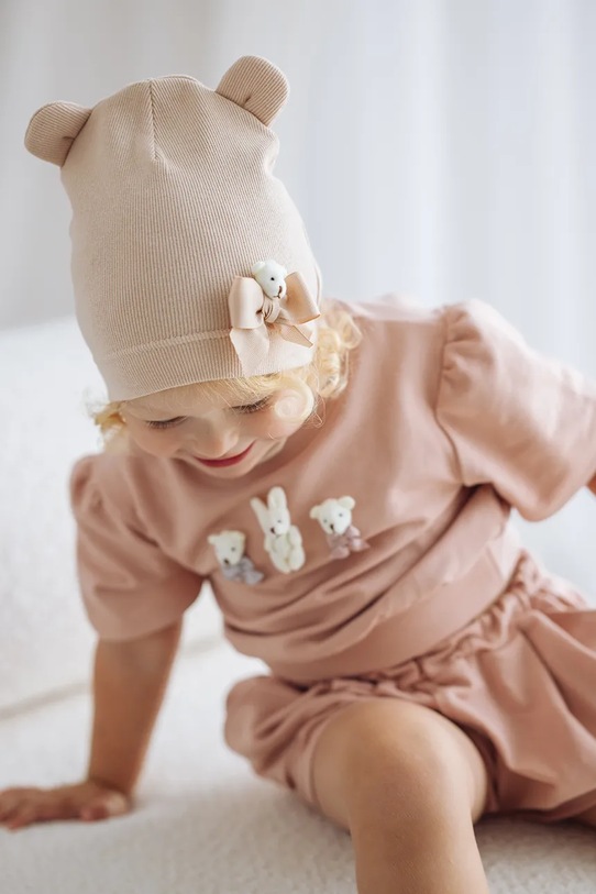 Jamiks czapka beanie dziecięca PELUNA beżowy PELUNA.Nak.glo.JWI112.G