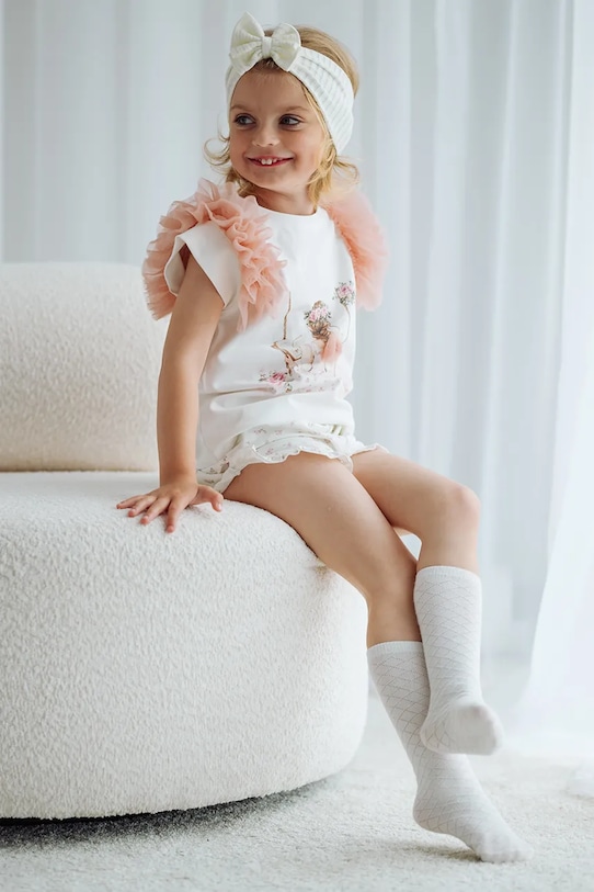 Dziewczynka Jamiks opaska na głowę dziecięca bawełniana ROZILI ROZILI.Opaska.JWI106.G beżowy