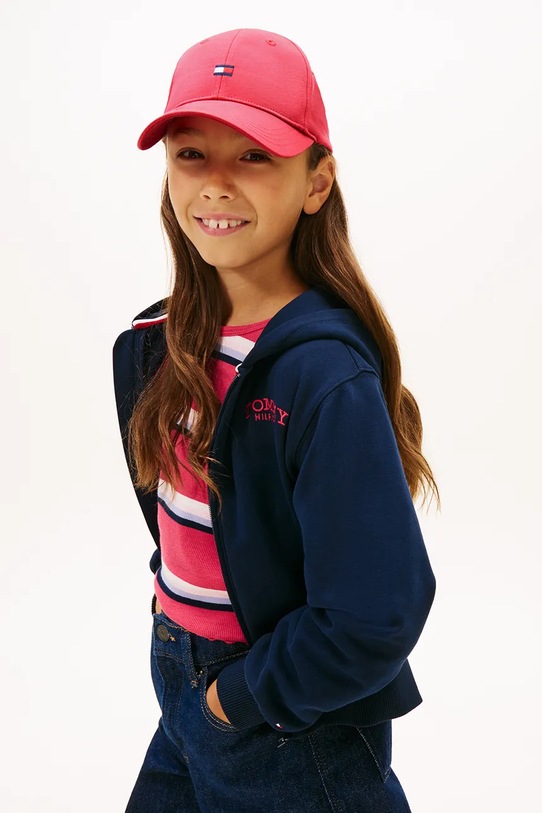 Tommy Hilfiger czapka z daszkiem dziecięca bawełna różowy KA0KA00025.PPY2