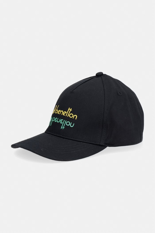 United Colors of Benetton czapka z daszkiem bawełniana czarny 68MZCA02T.G.Seasonal