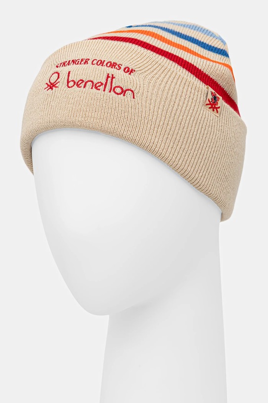 United Colors of Benetton czapka dziecięca 6JKXCA02S.G.Seasonal beżowy SS26