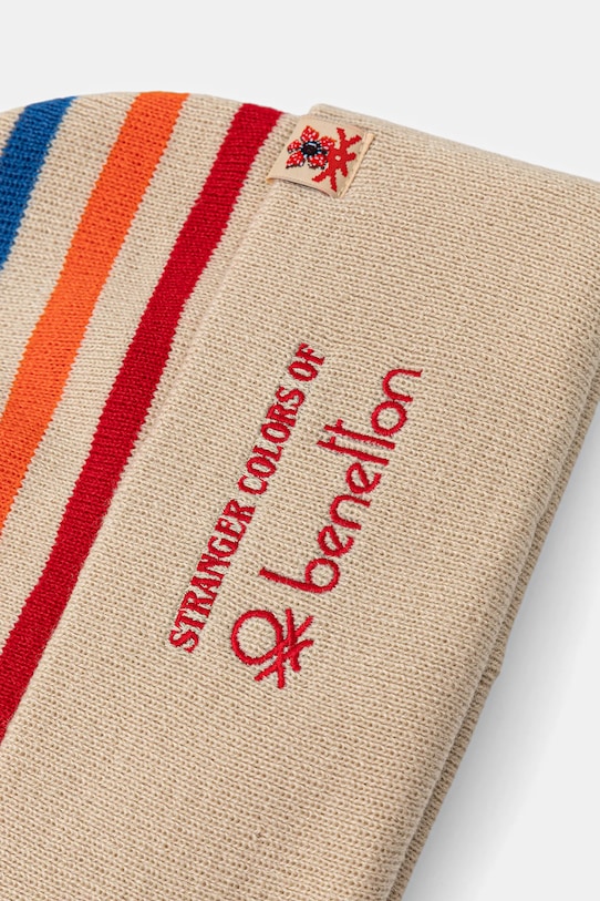 Chłopiec United Colors of Benetton czapka dziecięca 6JKXCA02S.G.Seasonal beżowy