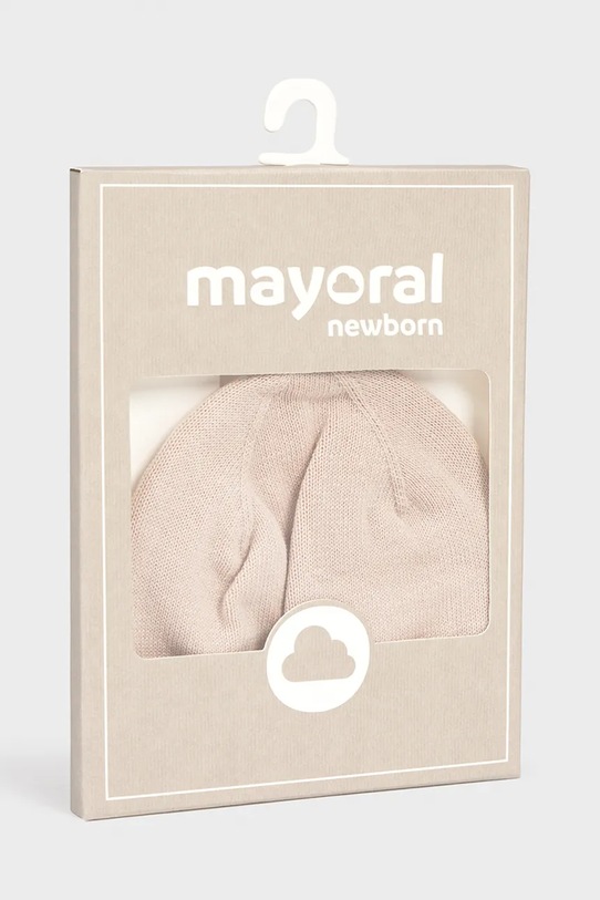 Chłopiec Mayoral Newborn czapka bawełniana dziecięca 9064.1F.Newborn.PPY2 beżowy