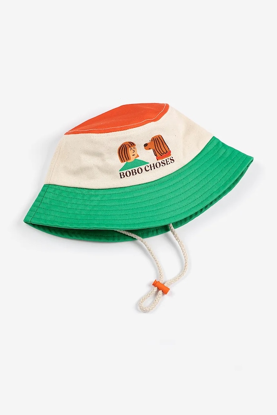 Bobo Choses kapelusz bawełniany dziecięcy Friends in a Pickle 126AH009 zielony SS26