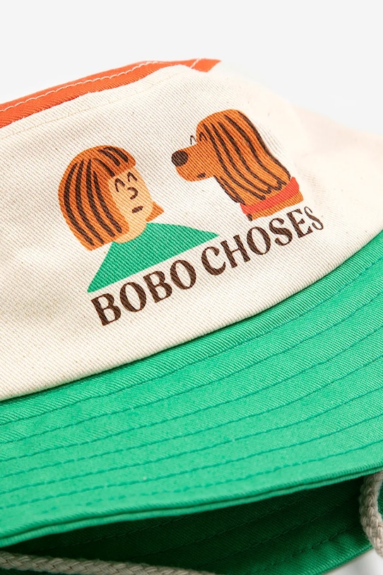 Chłopiec Bobo Choses kapelusz bawełniany dziecięcy Friends in a Pickle 126AH009 zielony