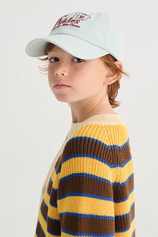 Bobo Choses czapka z daszkiem bawełniana dziecięca Pickles The Dog aplikacja niebieski 126AI013