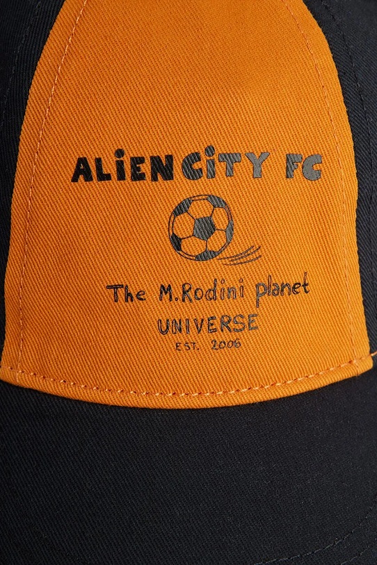 Chlapec Mini Rodini čiapka so šiltom detská bavlnená Alien City FC 26265107 oranžová