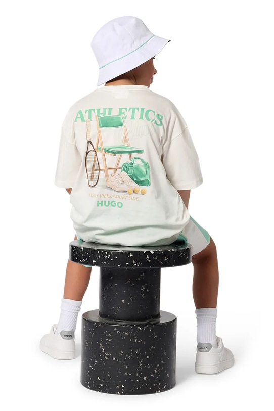 HUGO cappello a doppia faccia in cotone per bambini G01165.58