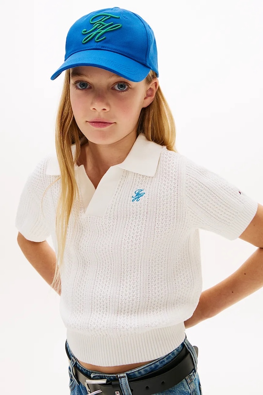 Tommy Hilfiger czapka z daszkiem dziecięca bawełniana niebieski KA0KA00047.PPY2