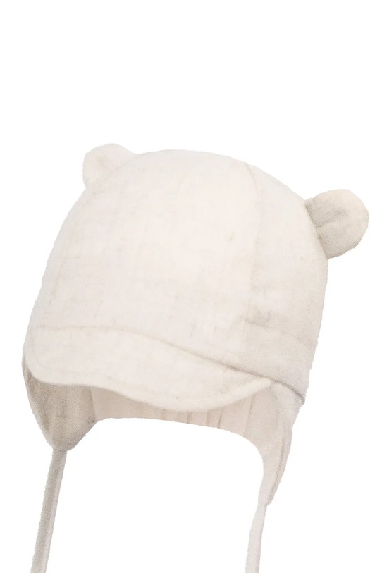 Jamiks czapka uszatka niemowlęca bawełniana DAMIEN beżowy DAMIEN.Nak.glo.JLI153.K