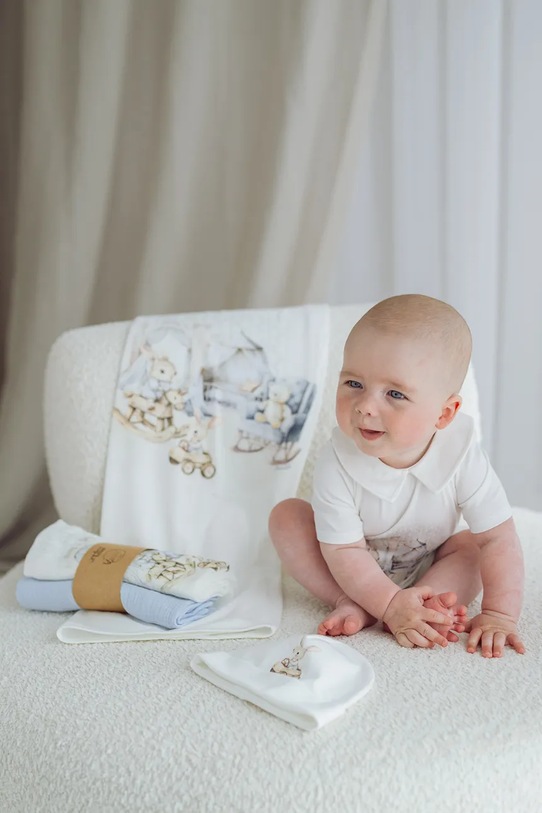 Chłopiec Jamiks czapka dziecięca bawełniana LUMO LUMO.Nakr.glow.JWI062.K biały