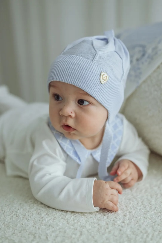 Chłopiec Jamiks czapka dziecięca z wiskozy LUNETTA LUNETTA.b.N.gl.JWI030.K niebieski