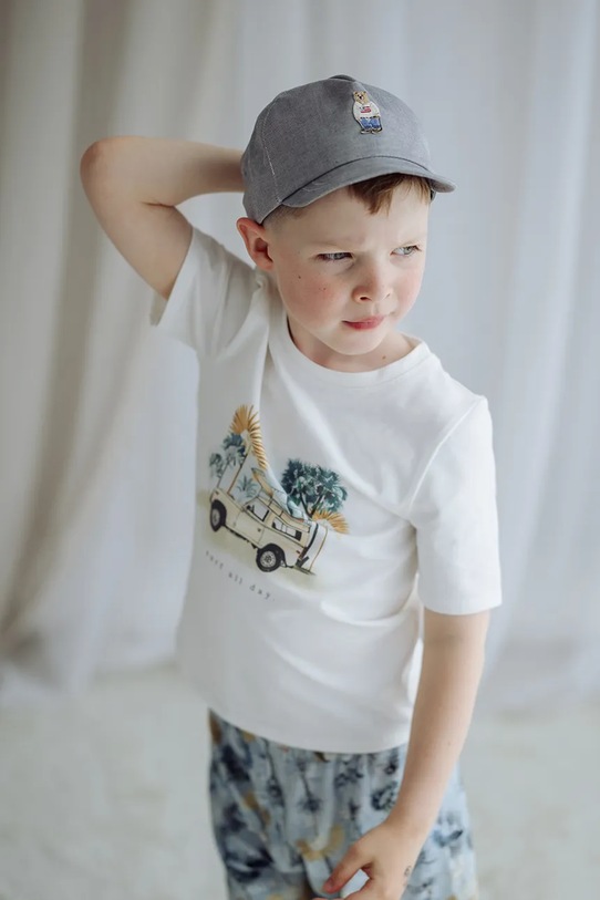 Chłopiec Jamiks czapka z daszkiem dziecięca bawełniana TESORINO TESORINO.Na.gl.JLI087.K szary