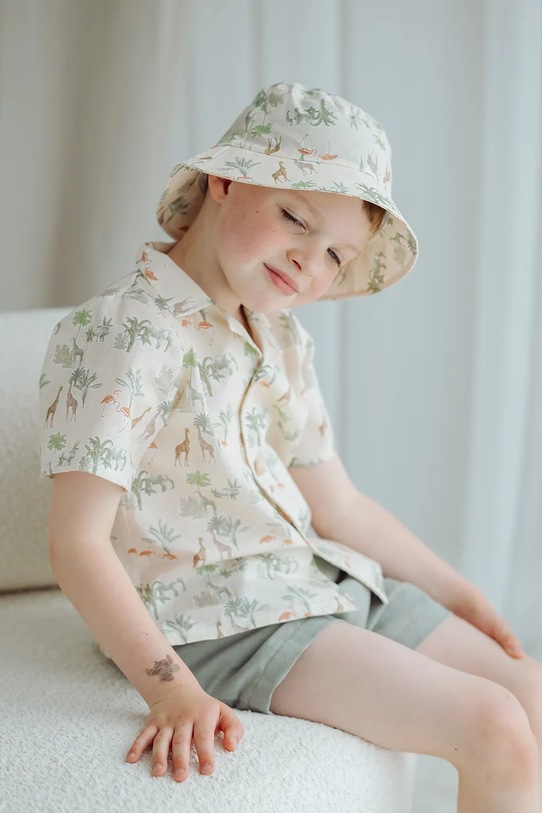 Chłopiec Jamiks kapelusz dziecięcy bawełniany TULE TULE.Nakr.glow.JLI046.K beżowy