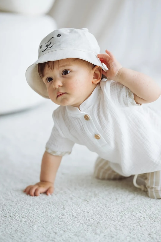 Chłopiec Jamiks kapelusz dziecięcy lniany VILLY VILLY.Nak.glow.JLI044.K beżowy