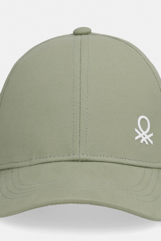 United Colors of Benetton kšiltovka dětská bavlněná 6WJSRA00E.P.Stagionale zelená SS26