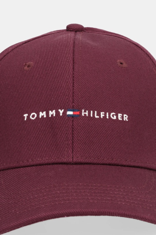 Tommy Hilfiger czapka z daszkiem bawełniana AM0AM14045 bordowy SS26