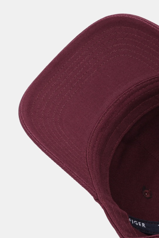 Tommy Hilfiger czapka z daszkiem bawełniana bordowy AM0AM14045