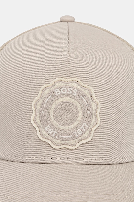 Βαμβακερό καπέλο του μπέιζμπολ BOSS Orange Elliot-Varsity 50555539 γκρί SS26