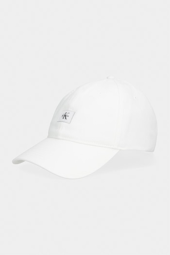 Calvin Klein czapka z daszkiem bawełniana aplikacja biały LV04D5077G
