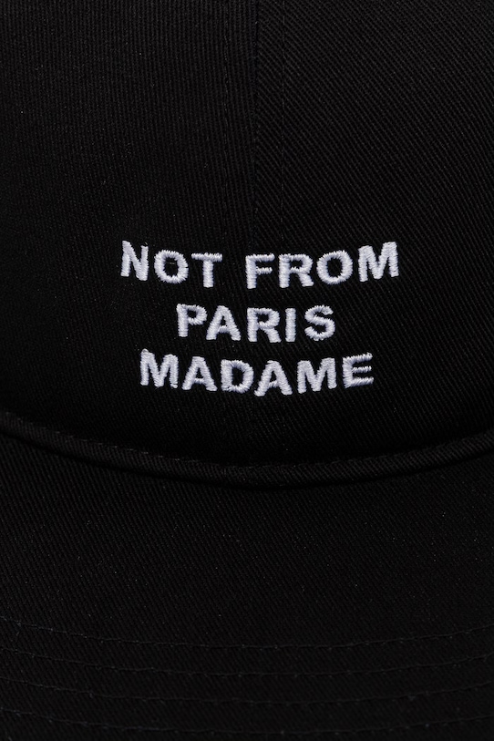 Drôle de Monsieur czapka z daszkiem bawełniana La Casquette Slogan PERM.CP194.CO138.BL czarny SS26