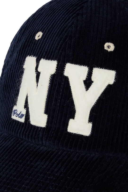 Polo Ralph Lauren czapka z daszkiem sztruksowa granatowy 710979197