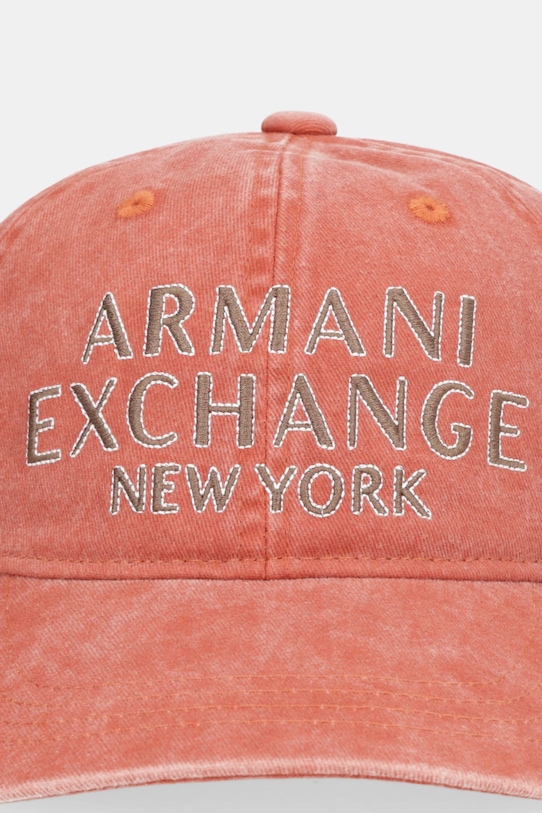 Armani Exchange czapka z daszkiem bawełniana XM002025.AF15502 pomarańczowy SS26