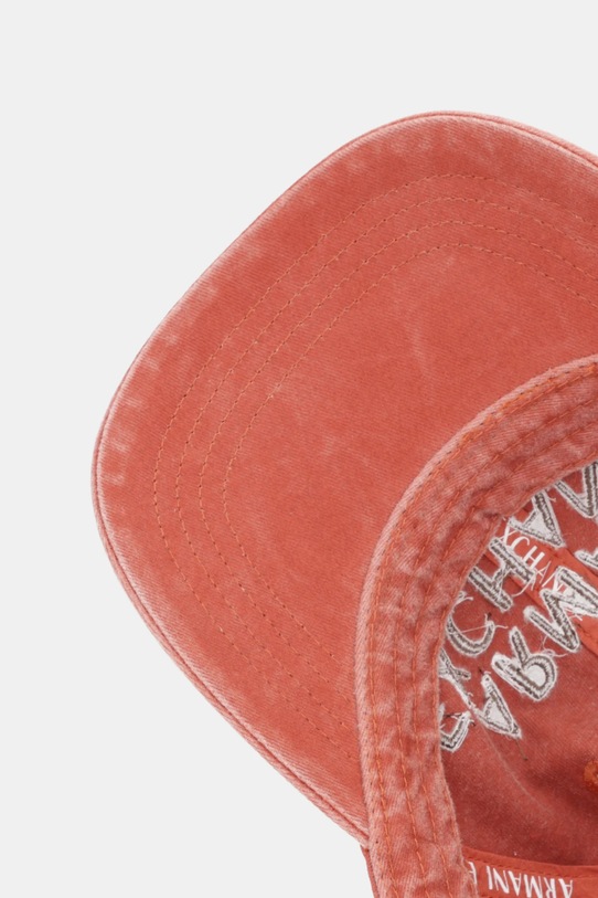 Armani Exchange czapka z daszkiem bawełniana pomarańczowy XM002025.AF15502