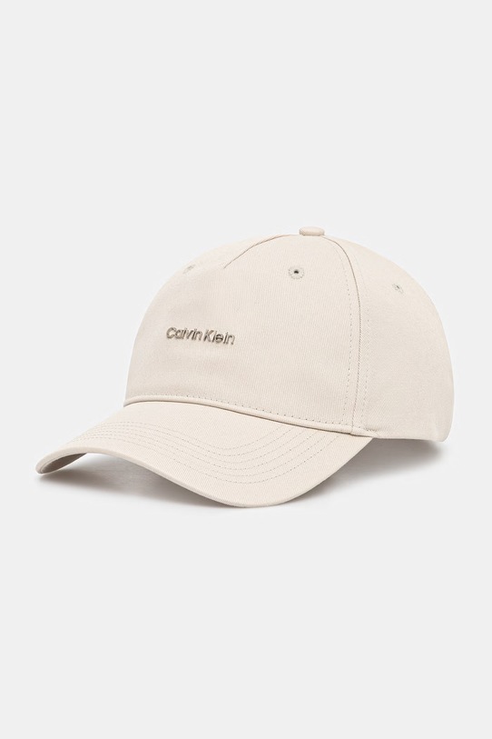 Calvin Klein καπέλο μπέιζμπολ ανδρικό βαμβακερό μπεζ LV04D5080G