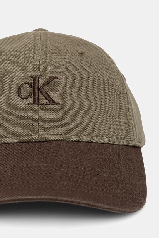 Calvin Klein καπέλο μπέιζμπολ Ανδρικό βαμβακερό LV04D5089G πράσινο SS26