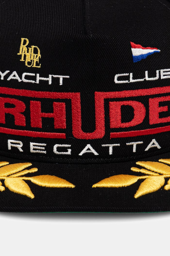 RHUDE czapka z daszkiem bawełniana Regatta Club RHPS26HA01124 czarny SS26