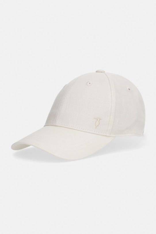 Trussardi czapka baseballowa męska lniana beżowy E002C000008N