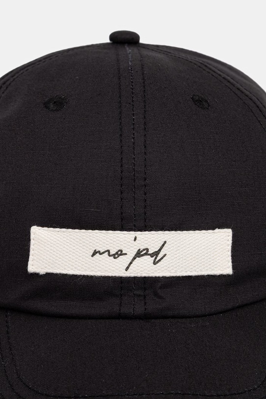 Marc O'Polo czapka z daszkiem męska z dodatkiem lnu 5000008057 czarny SS26