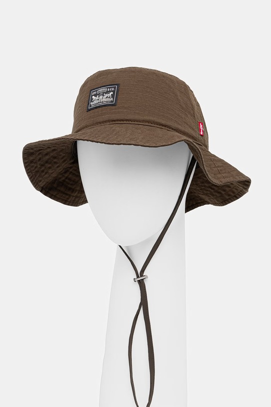 Levi's kapelusz bawełniany SUMMER DRAWSTRING BUCKET HAT bawełna zielony 005CP.0000